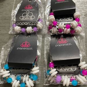 Paparazzi Vibrant Beaded Bracelets in White, Pink, and Blue